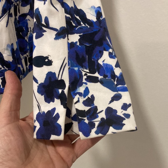 BASLER Ladies Blue & White Cotton Button Jacket in Size 36 - Picture 5 of 7